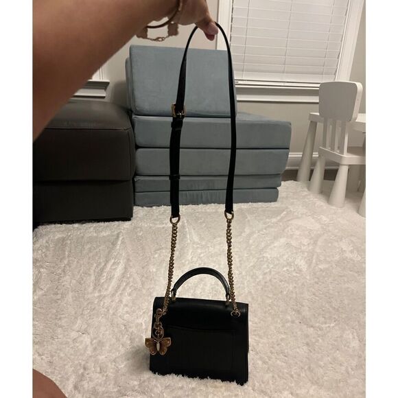 NWOT COACH Black Top Handle Metallic Butterfly Charm Crossbody Bag - Picture 6 of 6